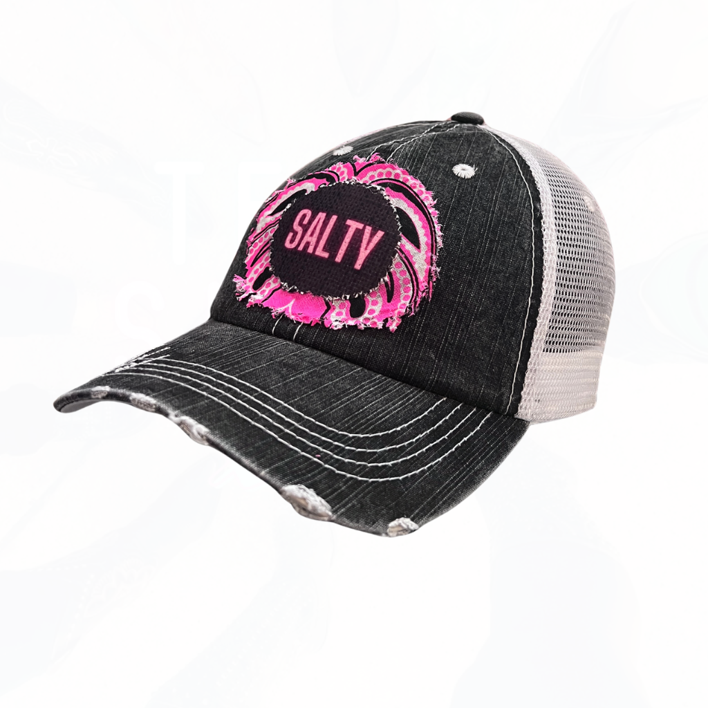 SALTY Pink Bandana Patch Trucker Hat