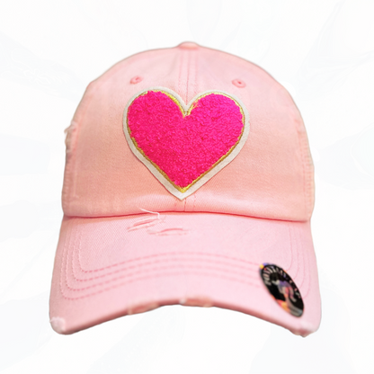 Texas Sistas FUZZY Heart Patch Hats