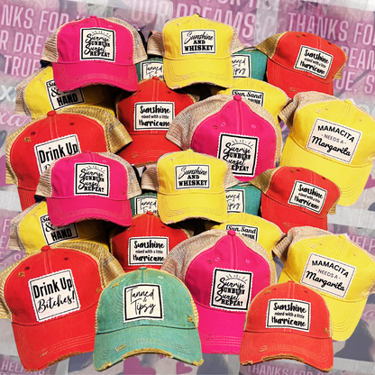 CUSTOM PATCH HATS - YOUR NAME OR PHRASE