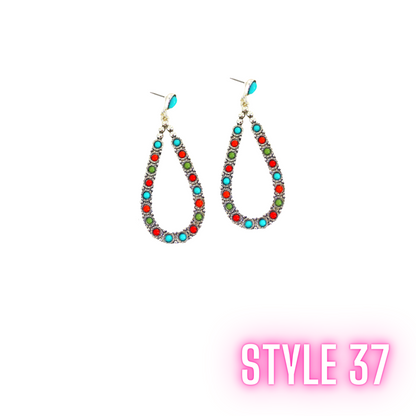 Stone & Fringe Earrings Collection