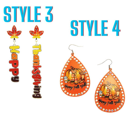 Thanksgiving Confetti Glitter Earrings - Many Styles