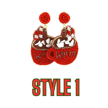 Christmas Seed Bead Earrings - Many Styles