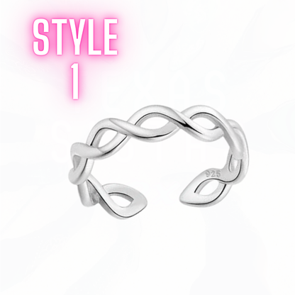 Sterling Silver Toe Rings - Many Styles