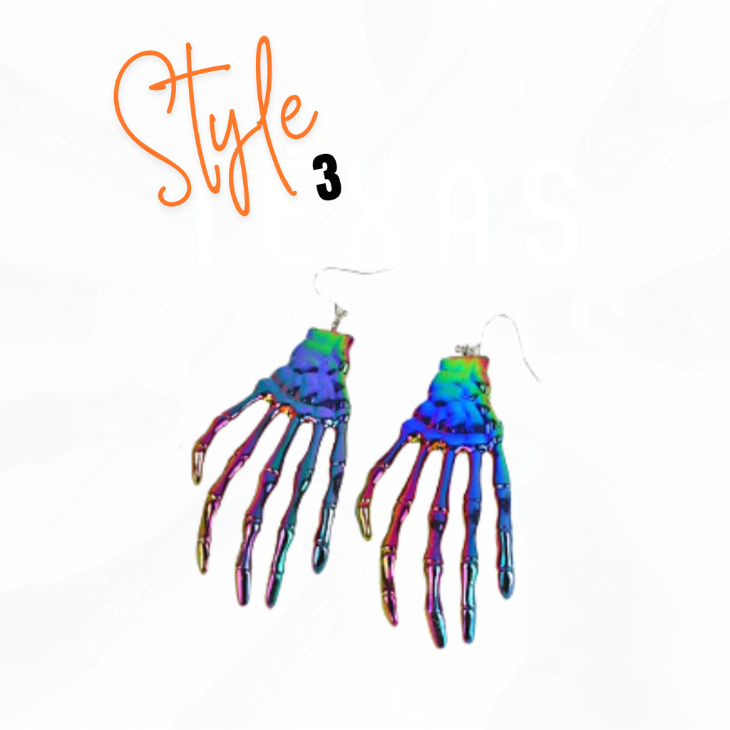 Halloween Skeleton Fingers Earrings  - 3 Styles