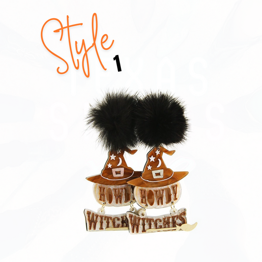 Howdy Pumpkin Halloween Earrings - 4 Styles