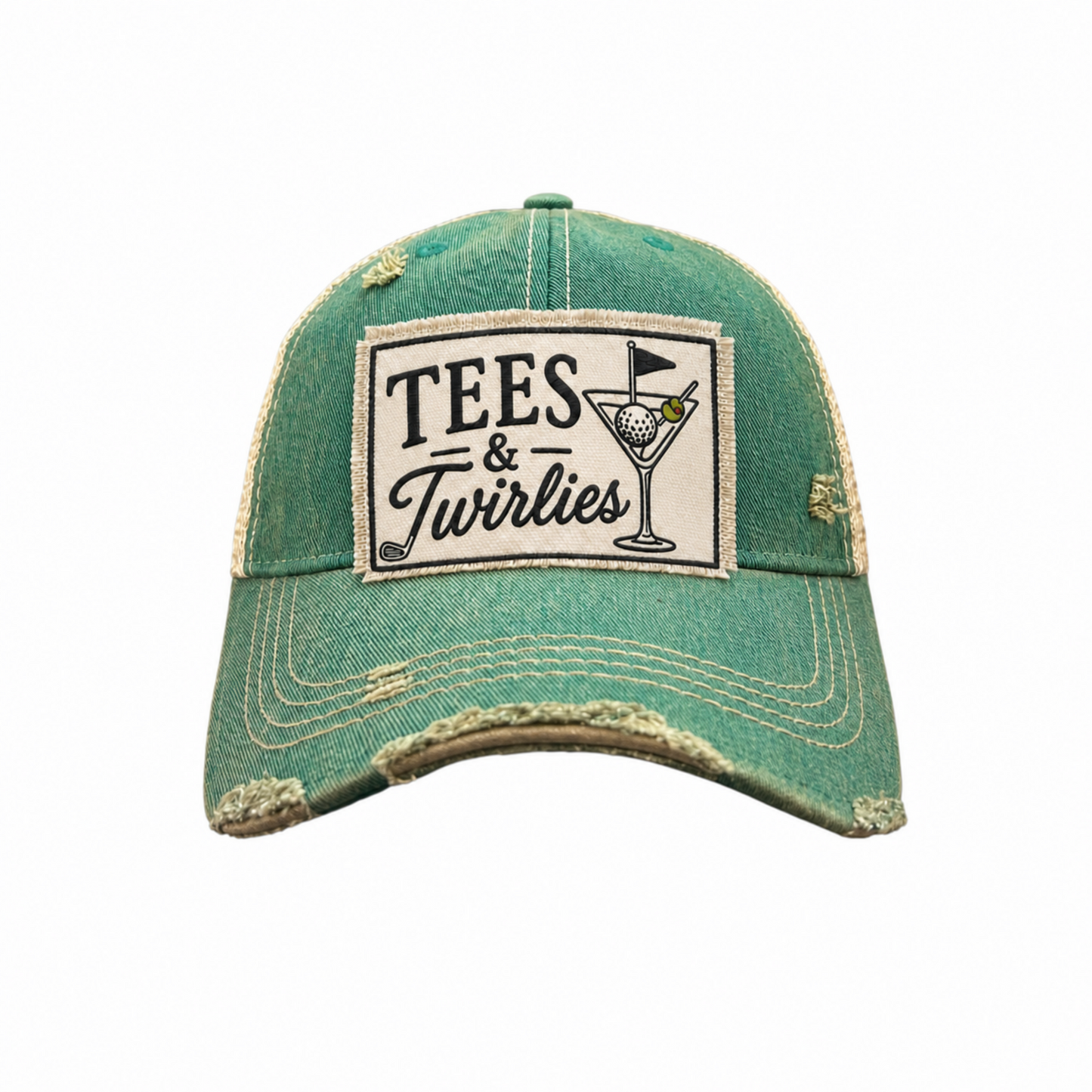 TEES & TWIRLIES Patch Trucker Hats - Golfing Cocktails Fun