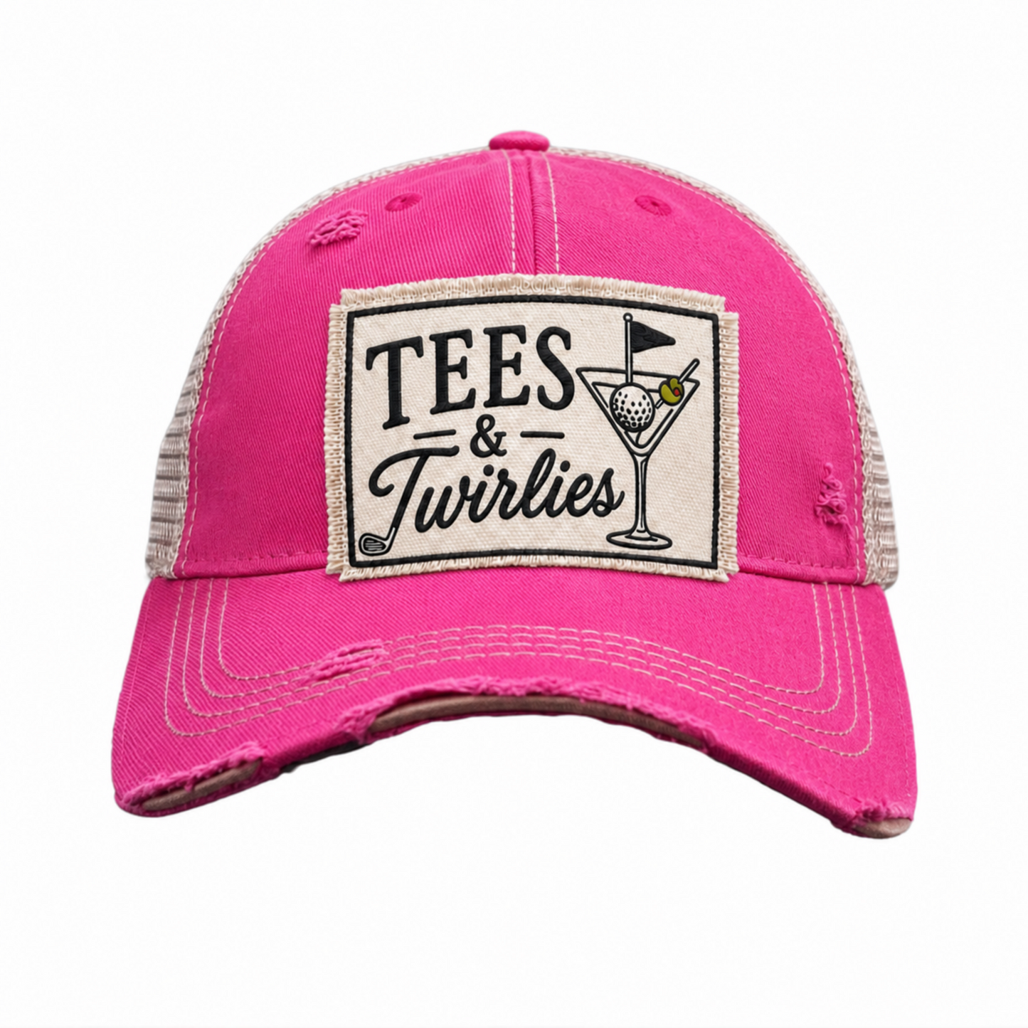 TEES & TWIRLIES Patch Trucker Hats - Golfing Cocktails Fun