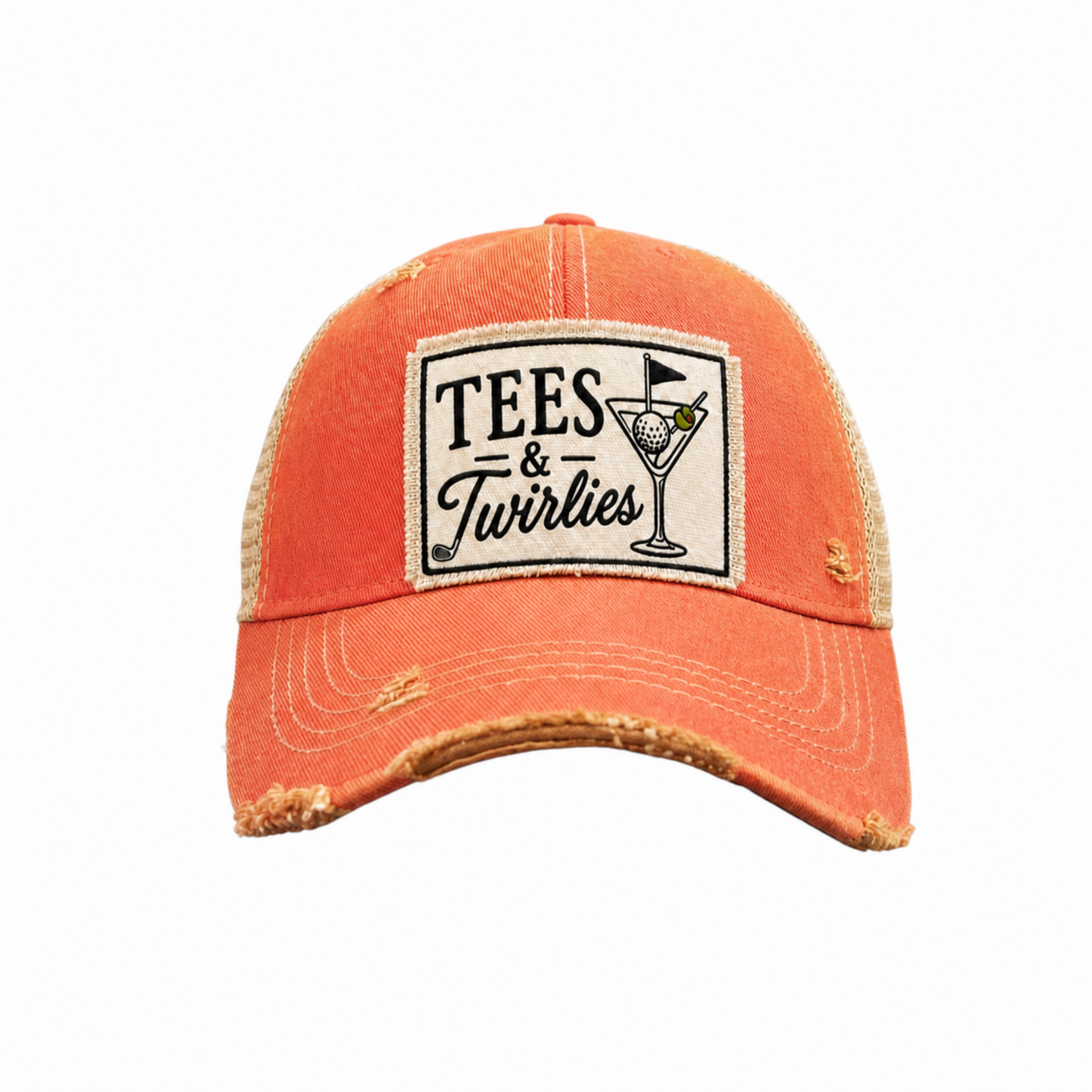 TEES & TWIRLIES Patch Trucker Hats - Golfing Cocktails Fun
