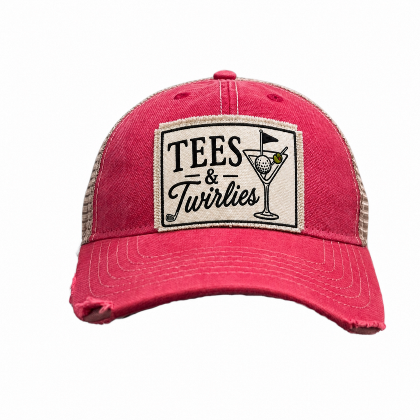 TEES & TWIRLIES Patch Trucker Hats - Golfing Cocktails Fun