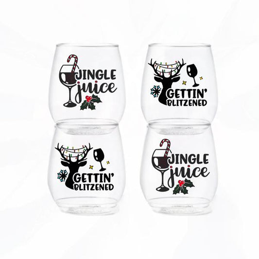Sassy Holiday Wine Tumblers 4 Pack
