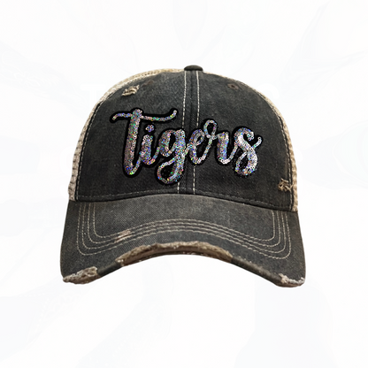 Sequinned Bling TIGERS Trucker Hats -  8 Colors