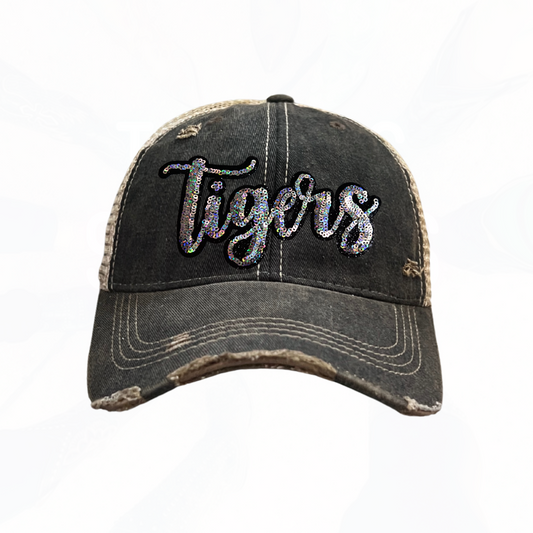 Sequinned Bling TIGERS Trucker Hats -  8 Colors