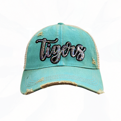 Sequinned Bling TIGERS Trucker Hats -  8 Colors