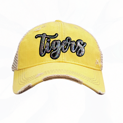 Sequinned Bling TIGERS Trucker Hats -  8 Colors