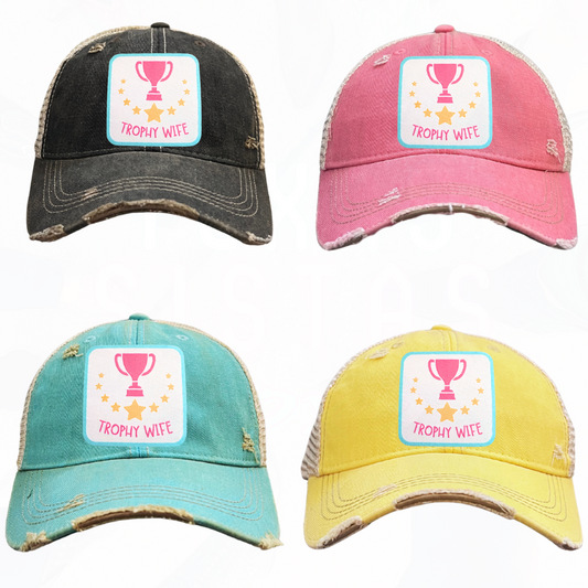 TROPHY WIFE Trucker HAT
