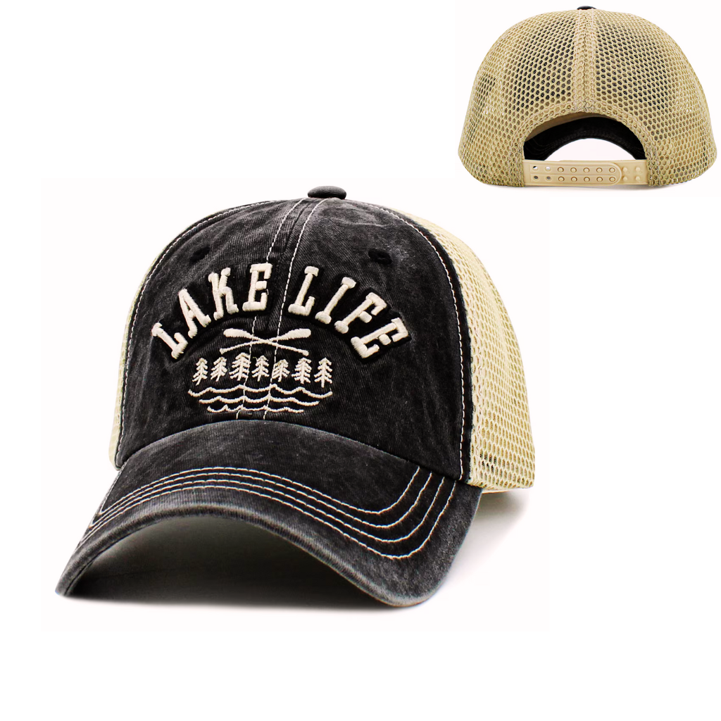 Lake Life Trucker HATS - Black or Gold