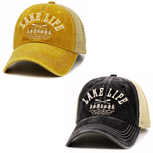 Lake Life Trucker HATS - Black or Gold