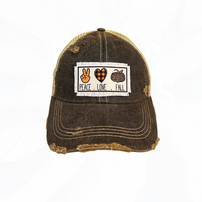 Peace Love & Fall Trucker Hat