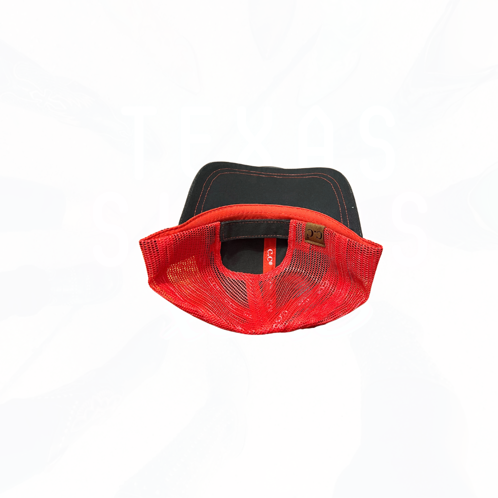 BOO-YA! Cowboy Ghost on CC Black & Red Trucker Hat