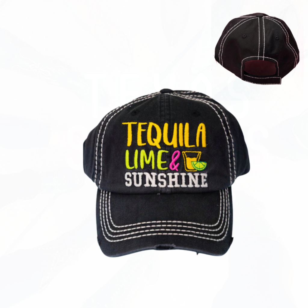 Tequila Lime & Sunshine Hats - Black or Stone