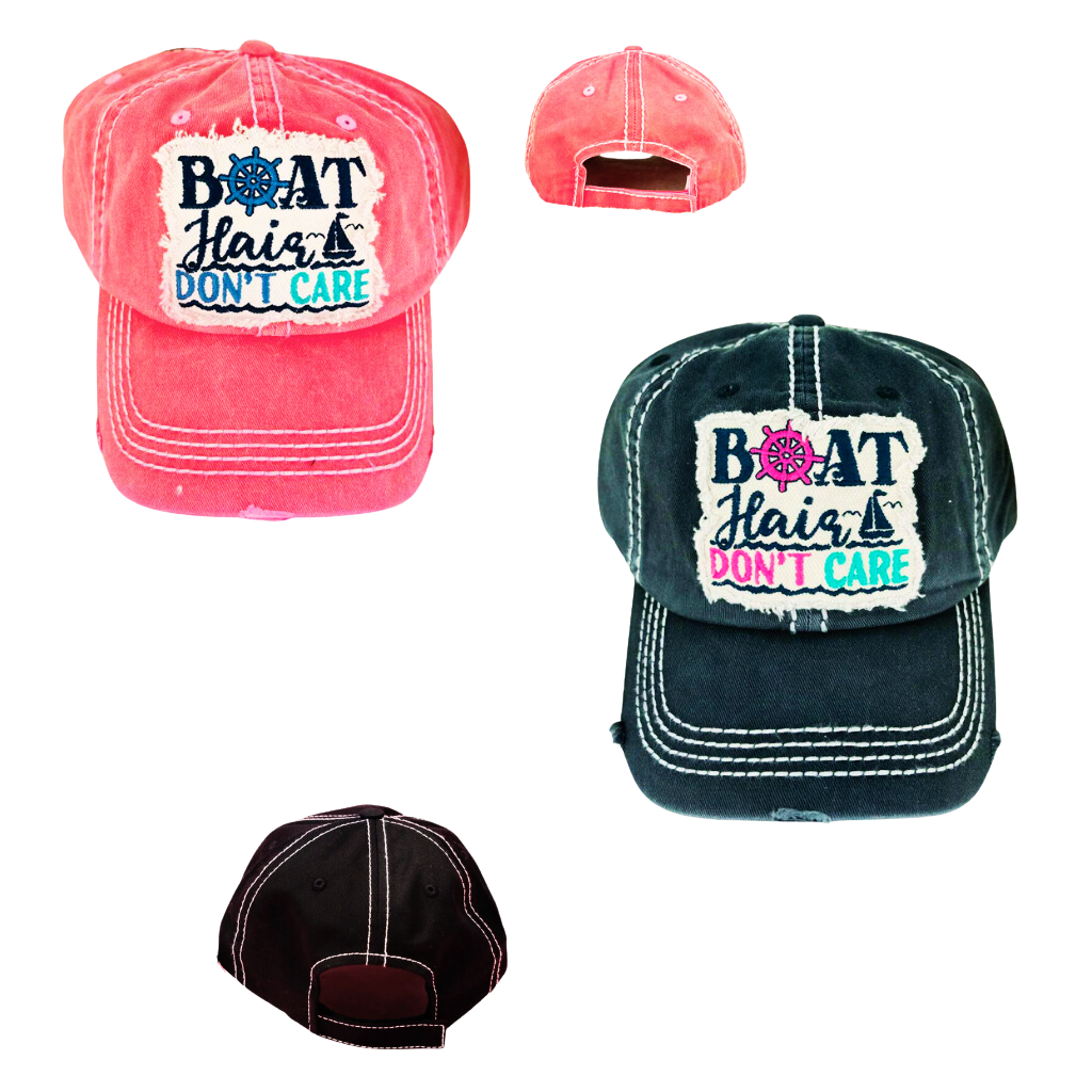 Boat Hair Don't Care Hat - Red or Black