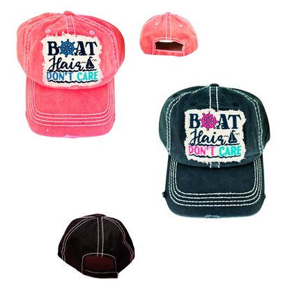 Boat Hair Don't Care Hat - Red or Black