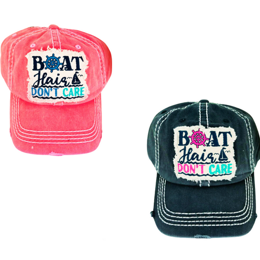 Boat Hair Don't Care Hat - Red or Black
