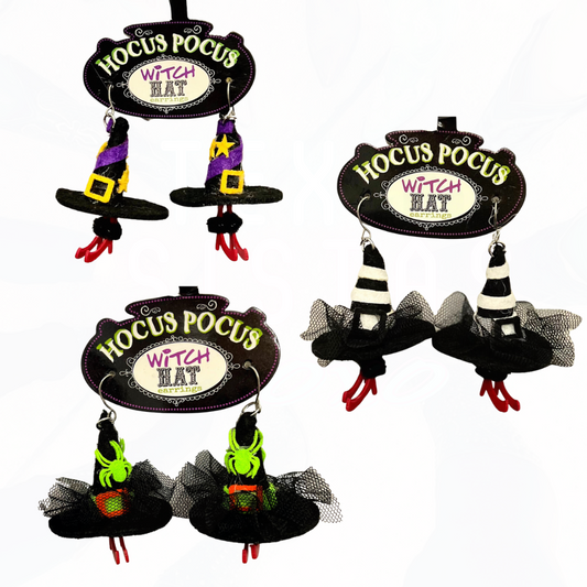 Halloween Hocus Pocus Witch Hat Earrings  - 3 Styles
