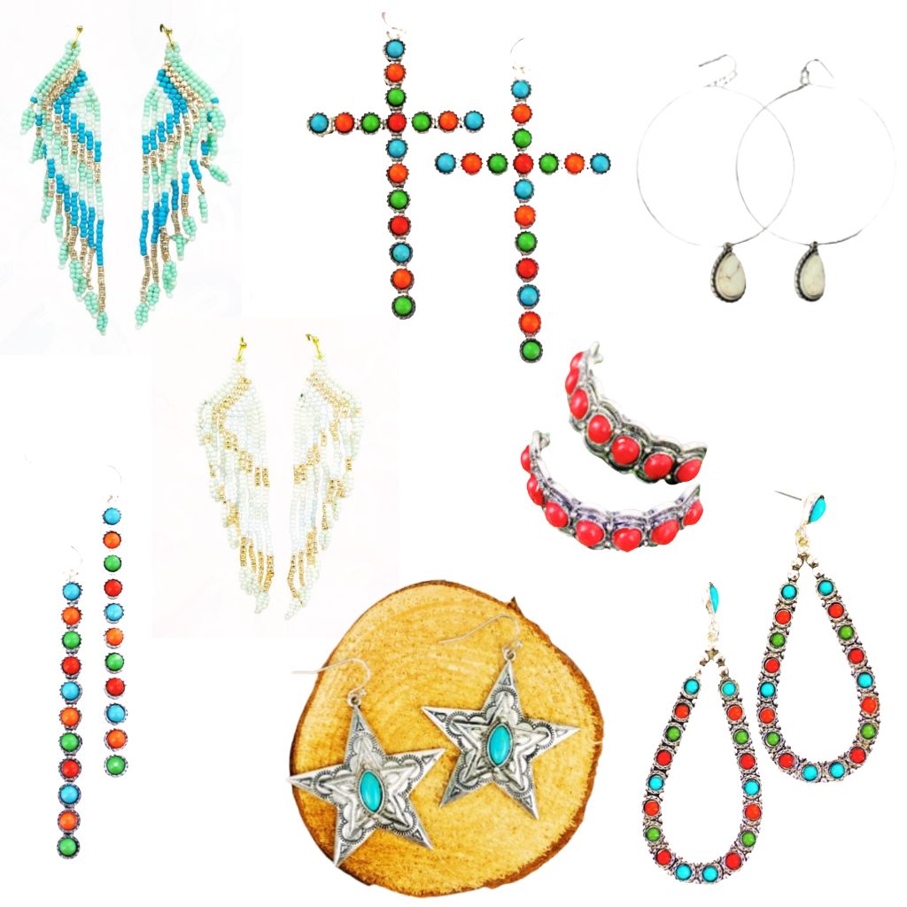 Stone & Fringe Earrings Collection