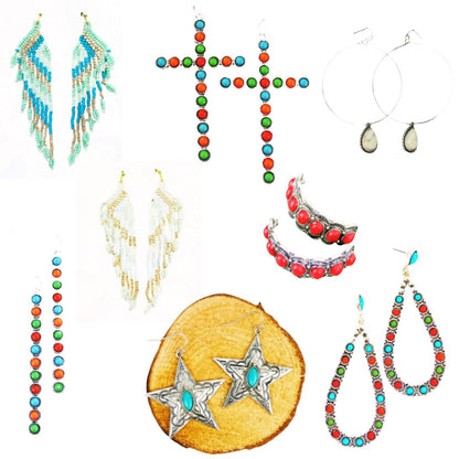 Stone & Fringe Earrings Collection