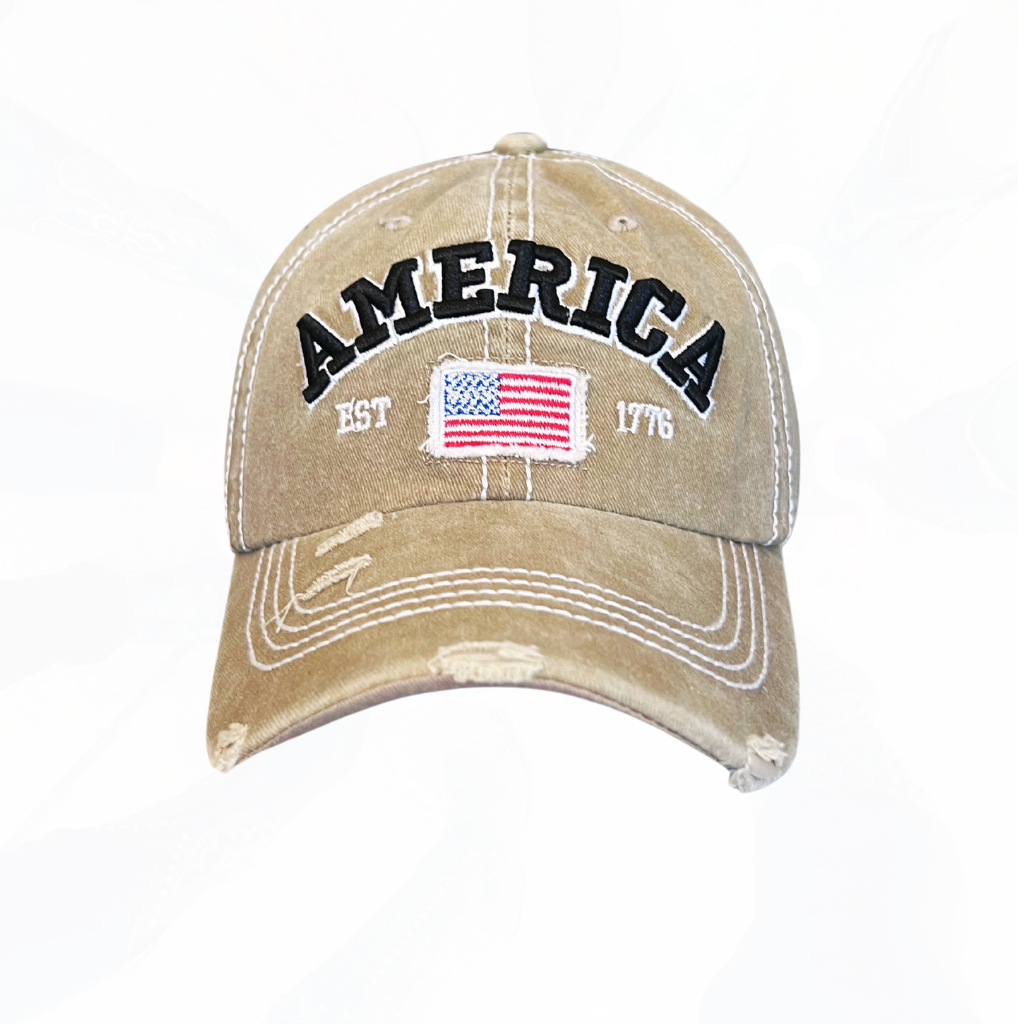 America Est 1776 Flag Hats - 3 Colors