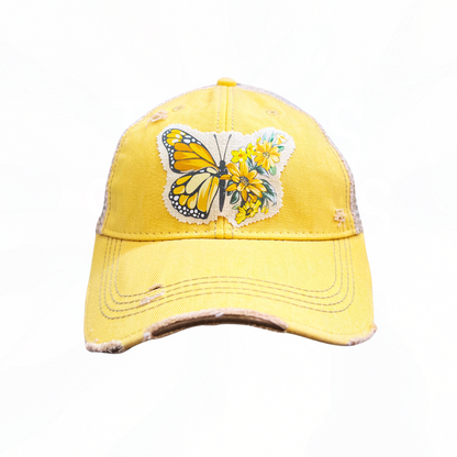 Yellow Butterfly Trucker Hat