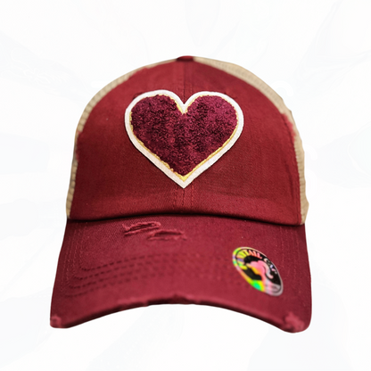 Texas Sistas FUZZY Heart Patch Hats