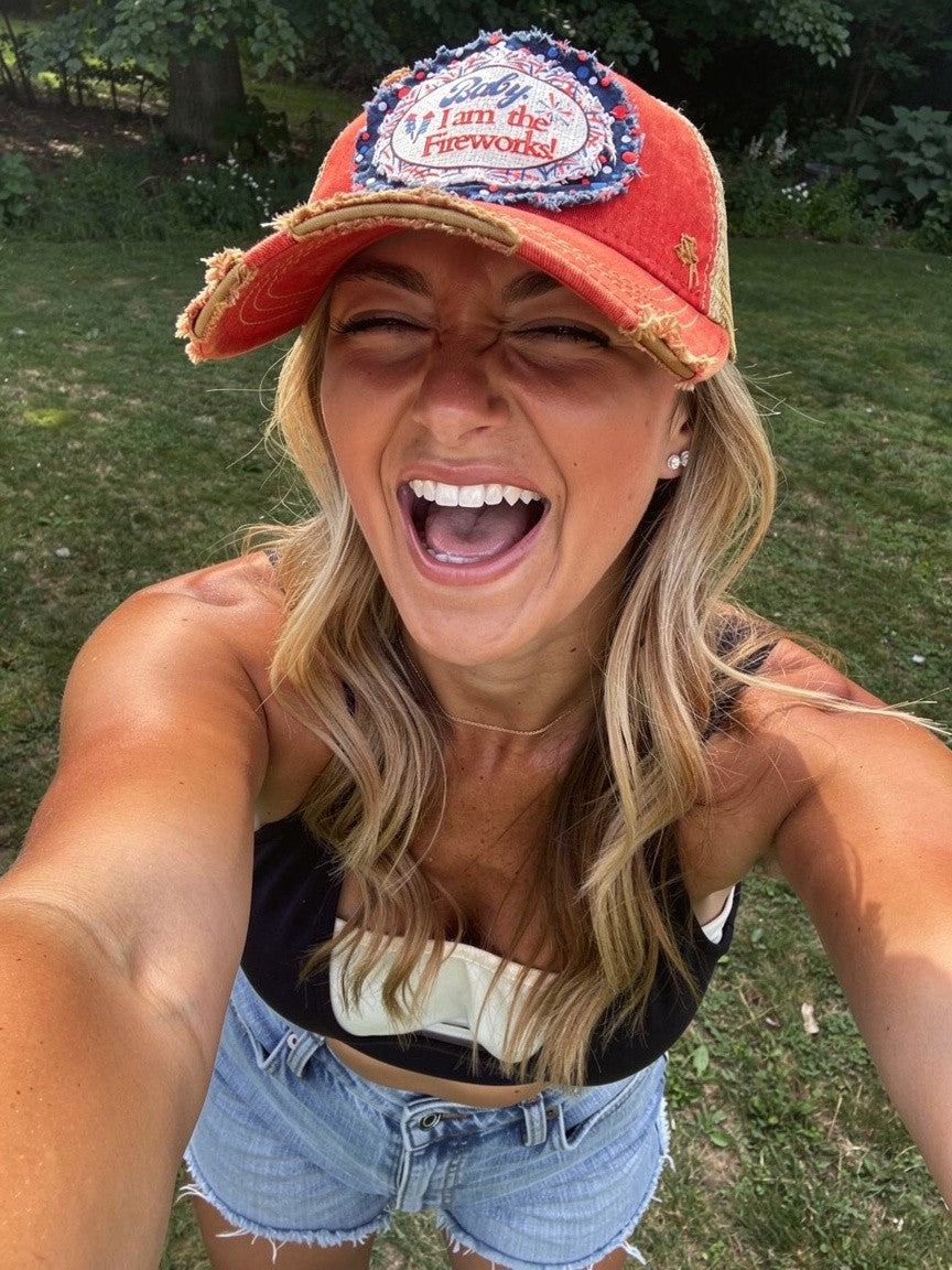 Baby I Am The Fireworks Patch Trucker Hat