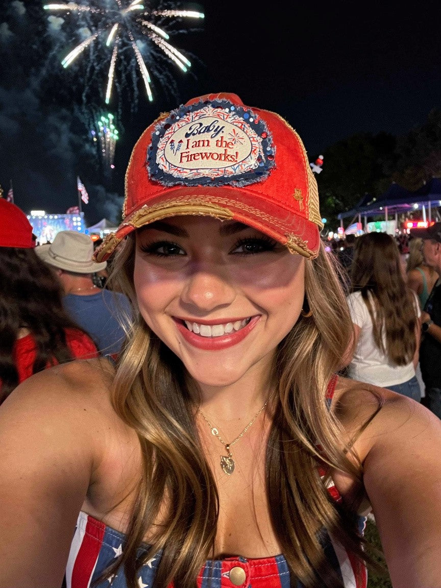 Baby I Am The Fireworks Patch Trucker Hat