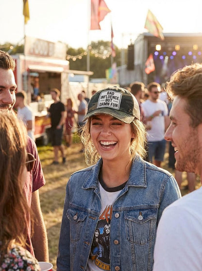 BAD INFLUENCE BUT DAMN FUN Trucker Hat