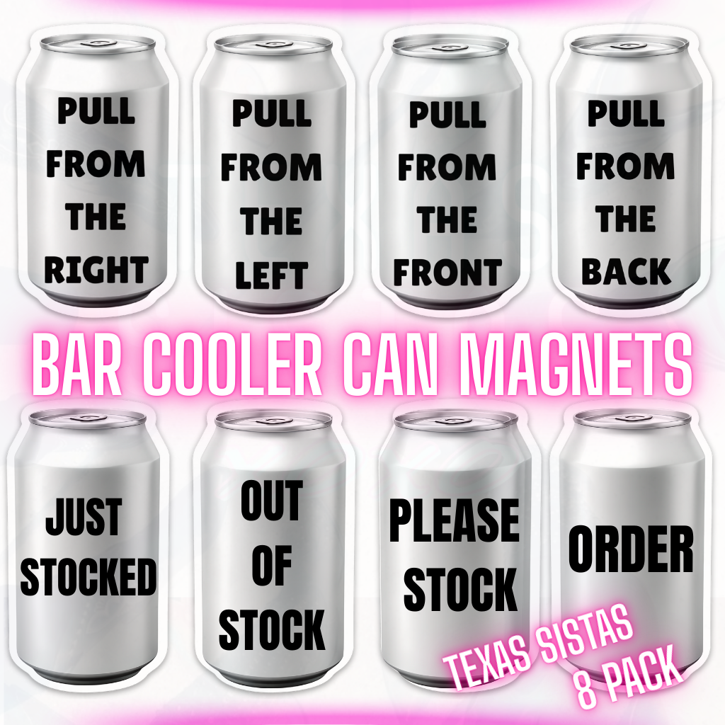 Ultra-Thin Cooler Magnets for Bars, Restaurants & Taverns – 8-Pack CANS