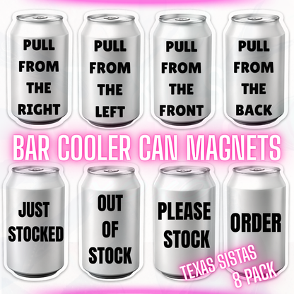 Ultra-Thin Cooler Magnets for Bars, Restaurants & Taverns – 8-Pack CANS