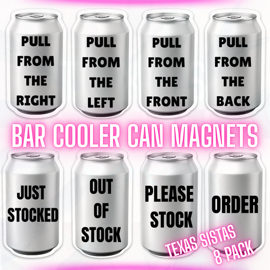 Ultra-Thin Cooler Magnets for Bars, Restaurants & Taverns – 8-Pack CANS