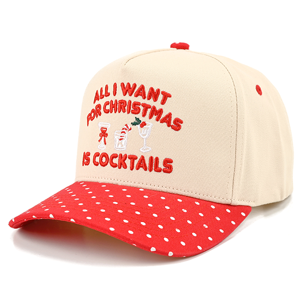 C.C All I Want For Christmas Is Cocktails trucker hat - Red