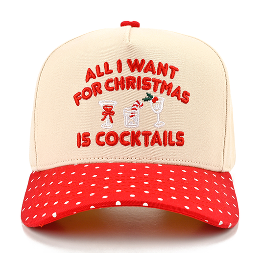 C.C All I Want For Christmas Is Cocktails trucker hat - Red