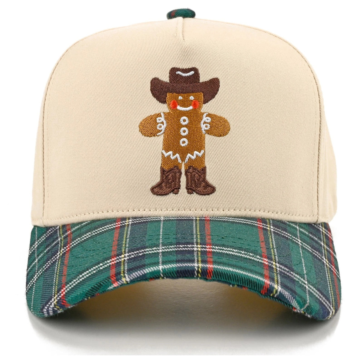 C.C Cowboy Gingerbread Christmas plaid trucker hat - Green - front