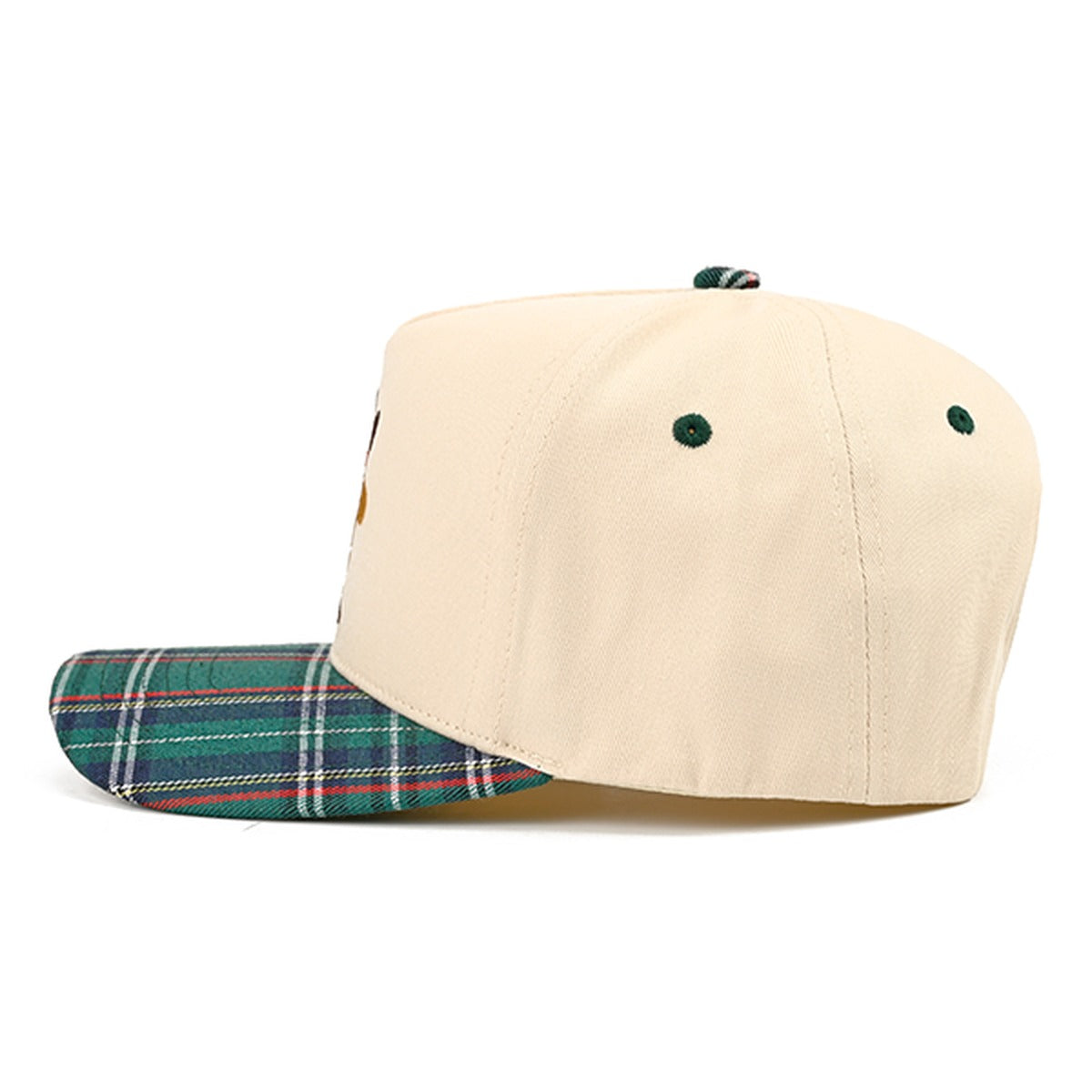 C.C Cowboy Gingerbread Christmas plaid trucker hat - Green - side