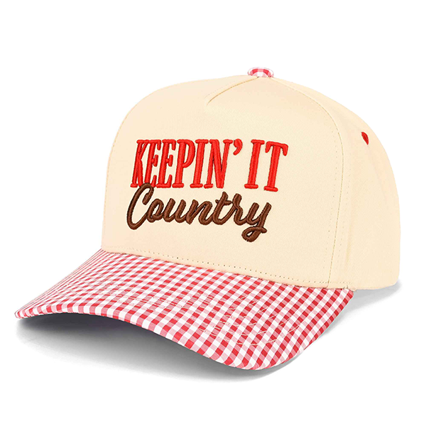 C.C Keepin' It Country trucker hat - Gingham Red