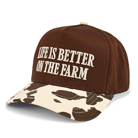 C.C Life Is Better On The Farm trucker hat - Brown
