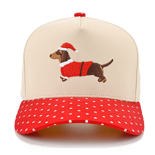 C.C Santa Dachshund trucker hat - Red
