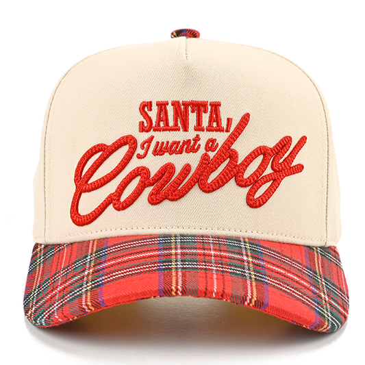 C.C Santa I Want A Cowboy trucker hat - Red