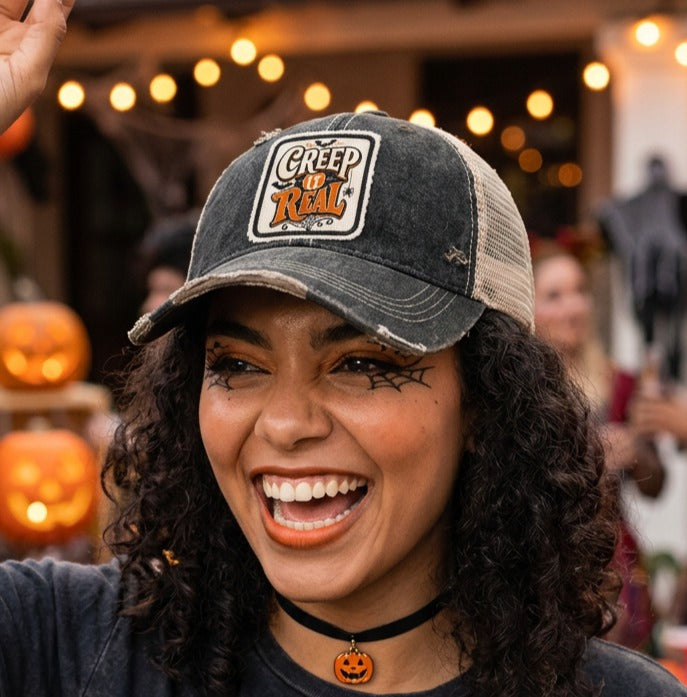 CREEP IT REAL Halloween Patch Trucker Hats