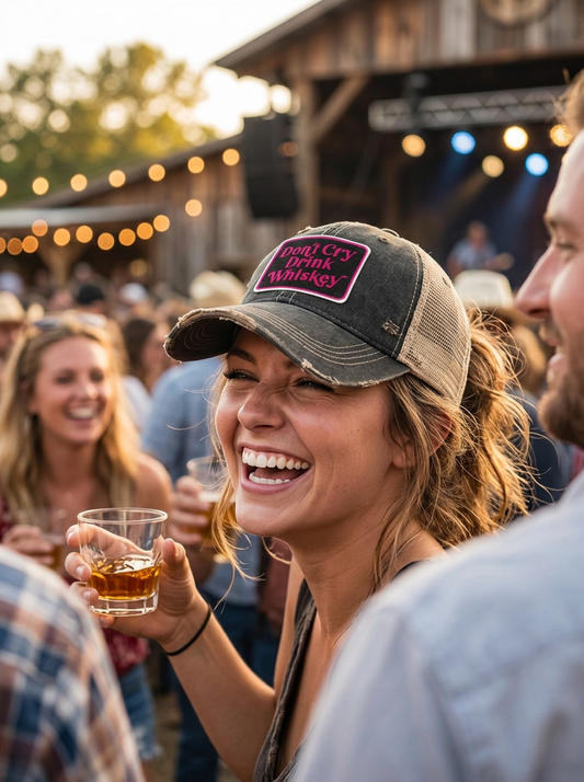 DON'T CRY DRINK WHISKEY TRUCKER Hat - 4 CHOICES