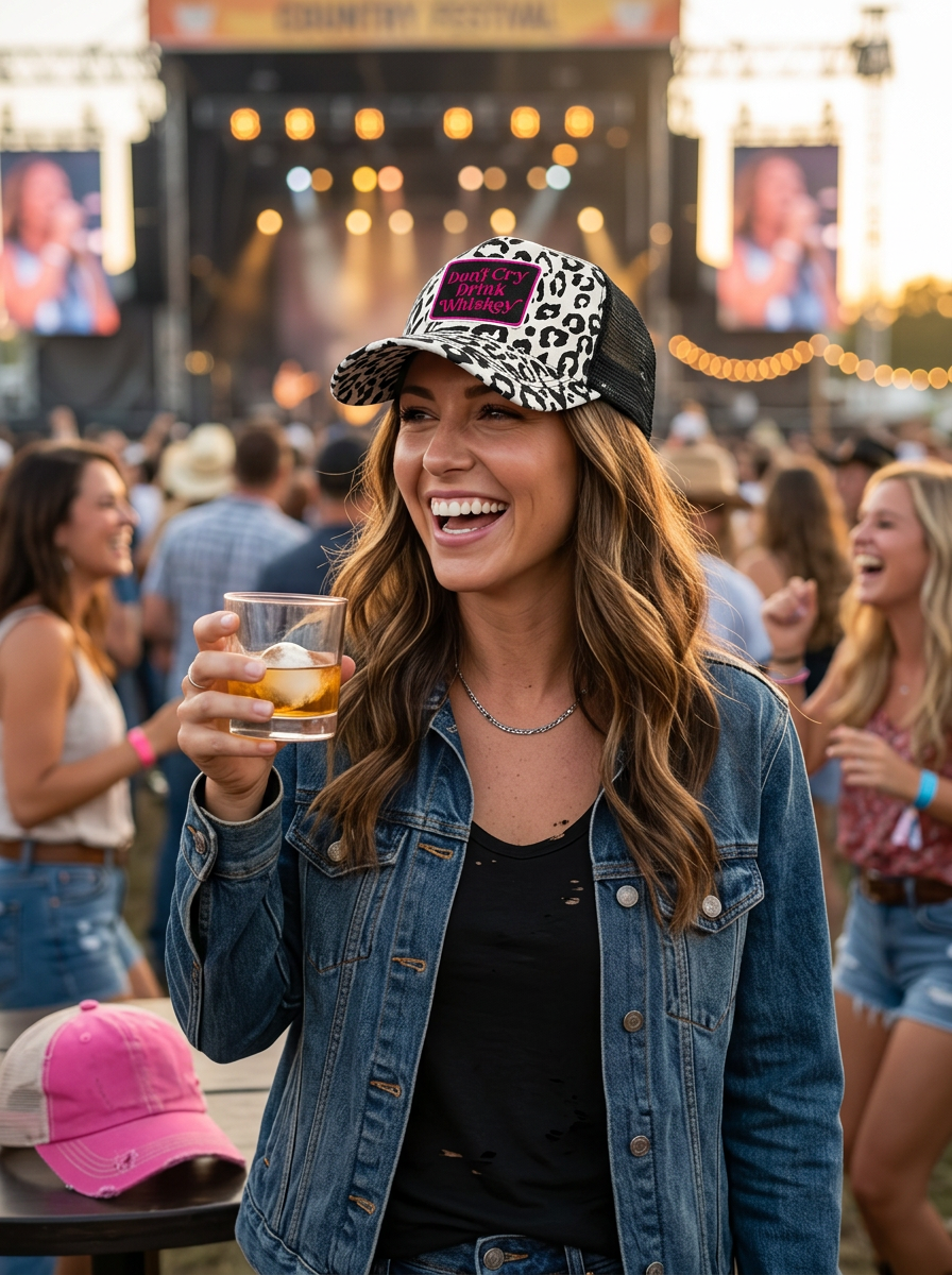 DON'T CRY DRINK WHISKEY TRUCKER Hat - 4 CHOICES
